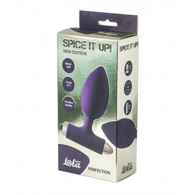 Wibrujący korek analny Perfection Ultraviolet z wyjmowaną kulą wibracyjną, 10 trybów, długość 11,1 cm - 1 2