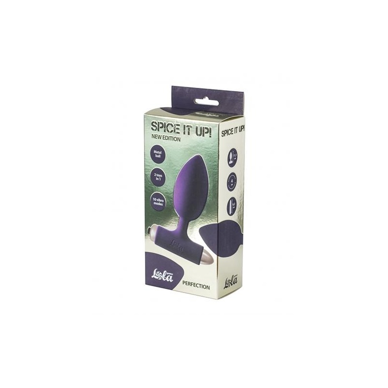 Wibrujący korek analny Perfection Ultraviolet z wyjmowaną kulą wibracyjną, 10 trybów, długość 11,1 cm - 2
