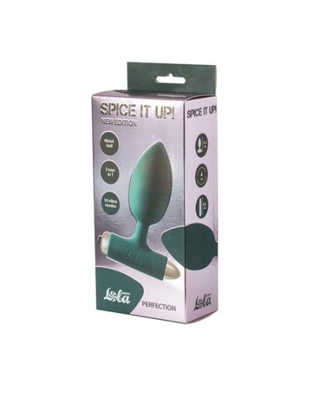 Korek analny wibrujący Spice It Up New Edition Perfection Dark Green - Kulki i korki analne wibrujące - 2