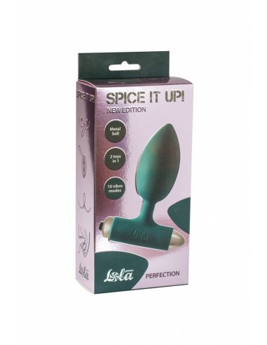 Korek analny wibrujący Spice It Up New Edition Perfection Dark Green - Kulki i korki analne wibrujące - 3