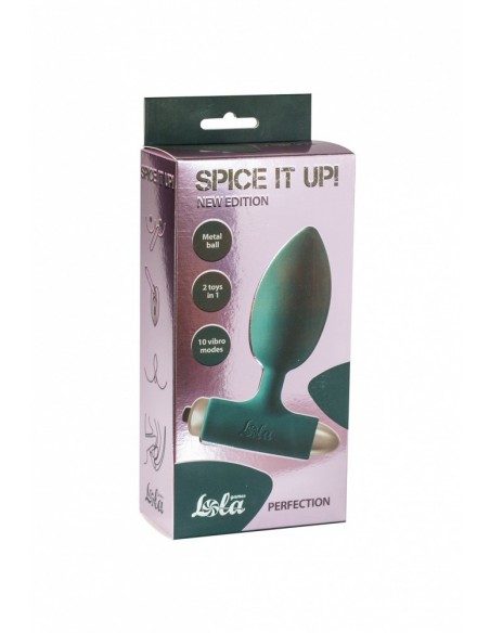 Korek analny wibrujący Spice It Up New Edition Perfection Dark Green - Kulki i korki analne wibrujące - 3
