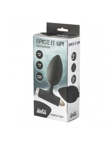 Korek analny wibrujący Spice It Up New Edition Perfection Black - Kulki i korki analne wibrujące - 2