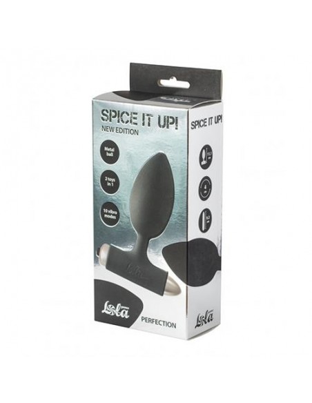Korek analny wibrujący Spice It Up New Edition Perfection Black - Kulki i korki analne wibrujące - 2