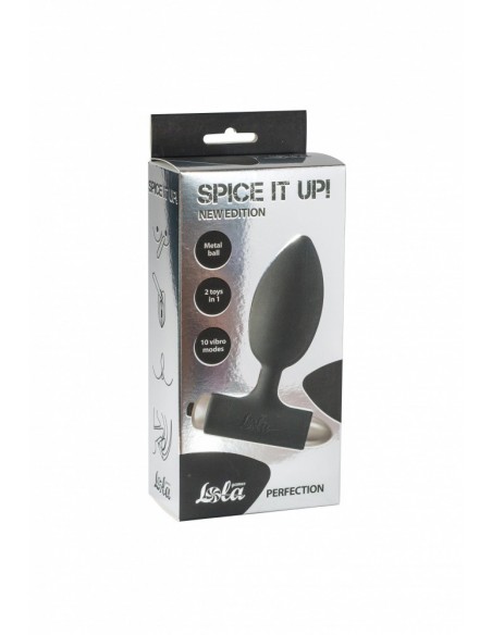 Korek analny wibrujący Spice It Up New Edition Perfection Black - Kulki i korki analne wibrujące - 3