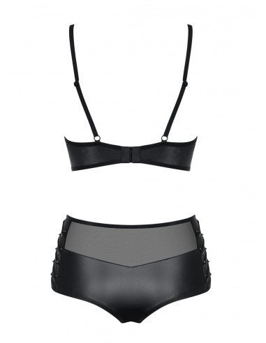 Komplet Bielizny Leatheria 2-Częściowy Czarny  S/M - Komplety bielizny erotycznej - 6