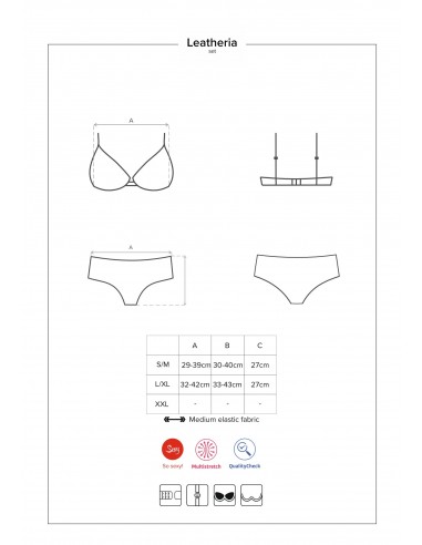 Komplet Bielizny Leatheria 2-Częściowy Czarny L/Xl - Komplety bielizny erotycznej - 7