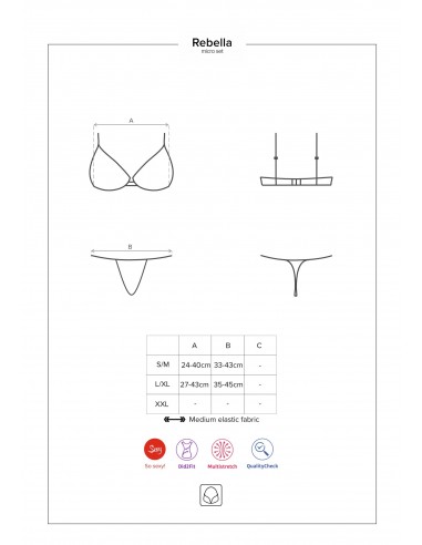 Komplet Bielizny Redella 2-Częściowy Czarny L/Xl - Komplety bielizny erotycznej - 7