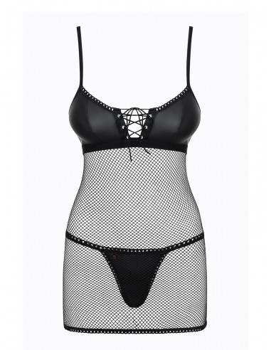 Bielizna Nocna Redella Koszulka I Stringi Czarna  S/M - Koszule nocne - 5