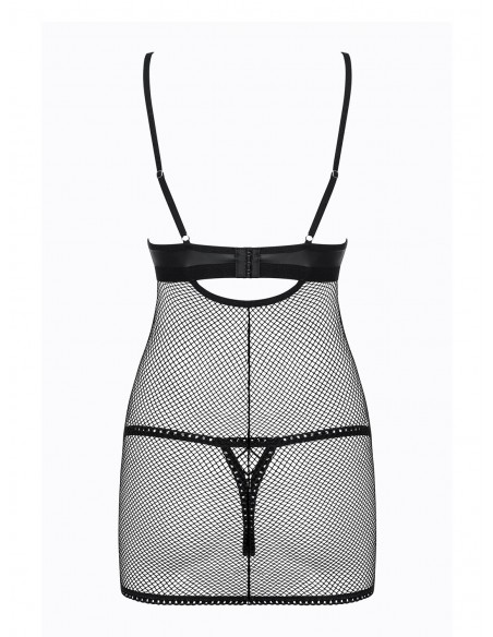 Bielizna Nocna Redella Koszulka I Stringi Czarna  S/M - Koszule nocne - 6