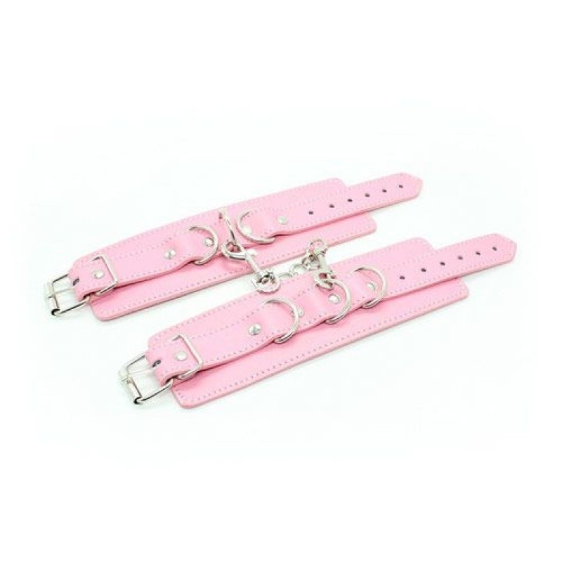 Kajdanki na nadgarstki i kostki Polsiere Cuffs Belt różowe z regulacją - 2
