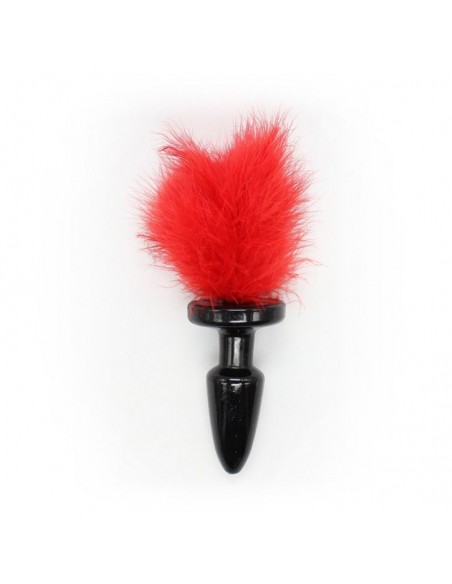 Korek analny z krótkim ogonkiem Funny Tail rosso - Korki analne z ogonkiem - 2