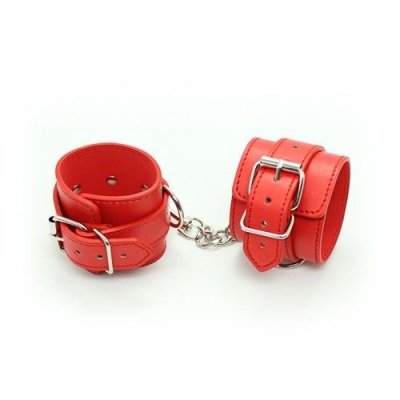 Kajdanki Polsiere Cuffs Belt czerwone z regulowanym zapięciem - 1