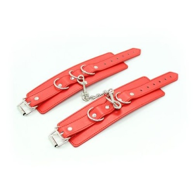 Kajdanki Polsiere Cuffs Belt czerwone z regulowanym zapięciem - 1 2