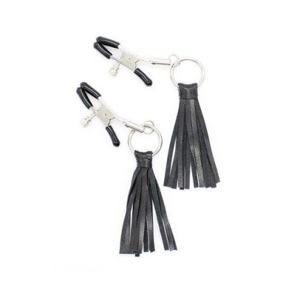 Klamerki na sutki Ribbon Nipples Clamps – regulowane zaciski z łańcuszkiem i wstążkami - 1