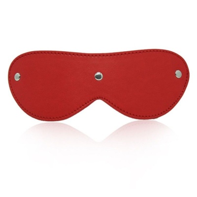 Opaska na oczy Blindfold Mask RED – czerwona, skóra ekologiczna - 1