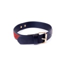 Obroża BDSM Collar With Crystals 3 Cm Red Line - 3
