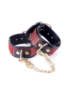 Kajdanki erotyczne Handcuffs With Cristals 3 Cm Red Line - Kajdanki erotyczne - 1