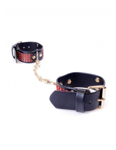 Kajdanki erotyczne Handcuffs With Cristals 3 Cm Red Line - Kajdanki erotyczne - 3