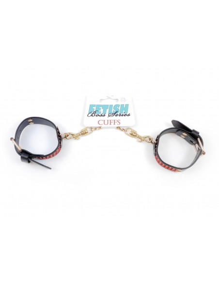 Kajdanki erotyczne Handcuffs With Cristals 3 Cm Red Line - Kajdanki erotyczne - 6