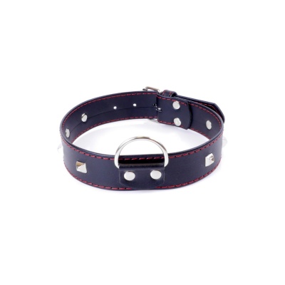 Obroża BDSM Collar With Studs 3 Cm Red Line - 1
