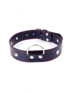 Obroża BDSM Collar With Studs 3 Cm Red Line - Chokery, obroże i smycze - 1