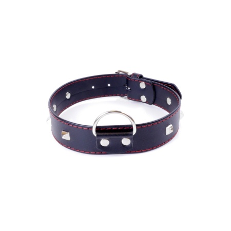 Obroża BDSM Collar With Studs 3 Cm Red Line - 1