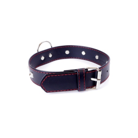 Obroża BDSM Collar With Studs 3 Cm Red Line - 2