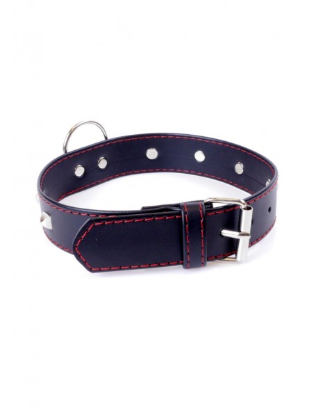 Obroża BDSM Collar With Studs 3 Cm Red Line - Chokery, obroże i smycze - 2