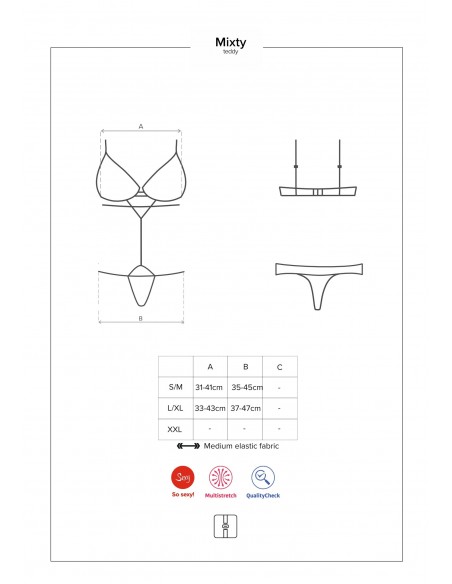 Uwodzicielska bielizna Mixty body czarne  S/M - Body - 7