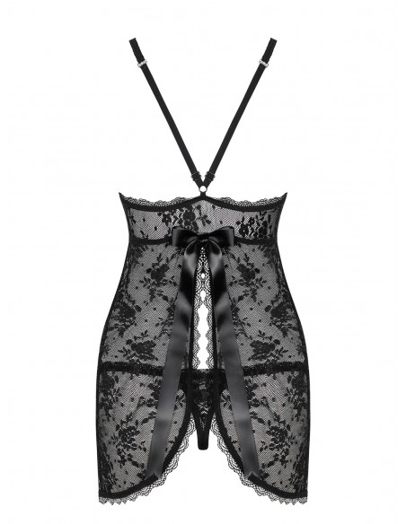 Bielizna nocna Behindy Babydoll I Stringi Czarne  S/M - Babydoll - 6