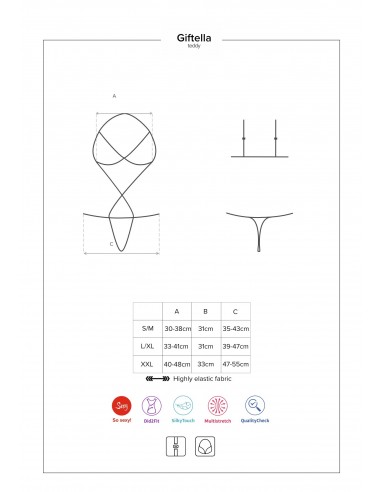 Uwodzicielska bielizna Giftella body czerwone L/XL - Body - 7