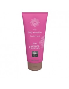 Olejek Do Masażu Shiatsu 2In1 Massage- Glide Gel Raspberry Scent 200 ml - Olejki i żele do masażu - 1