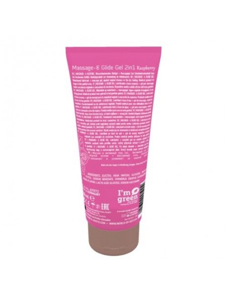 Olejek Do Masażu Shiatsu 2In1 Massage- Glide Gel Raspberry Scent 200 ml - Olejki i żele do masażu - 2