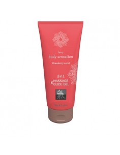 Olejek Do Masażu Shiatsu 2In1 Massage-Glide Strawberry Scent 200 ml - Olejki i żele do masażu - 1