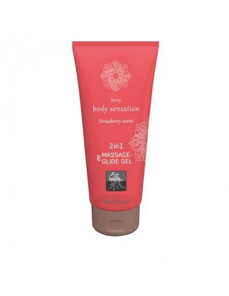 Olejek Do Masażu Shiatsu 2In1 Massage-Glide Strawberry Scent 200 ml - Olejki i żele do masażu - 1