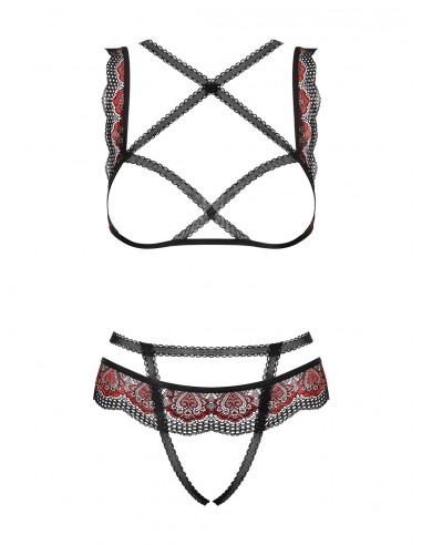 Komplet Bielizny Megies 2-Częściowy Czarny  S/M - Komplety bielizny erotycznej - 5