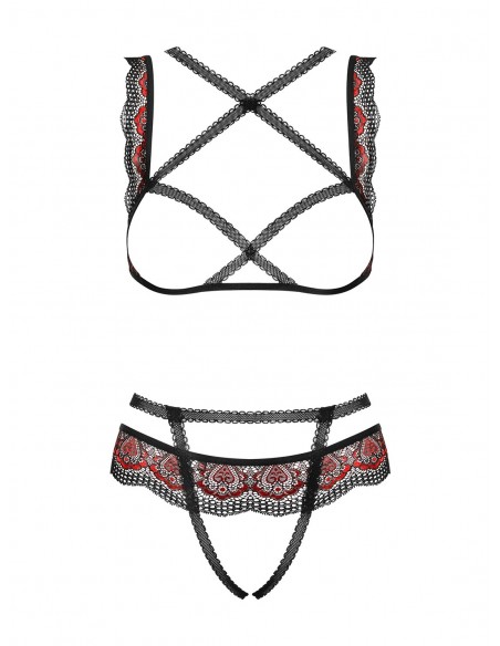 Komplet Bielizny Megies 2-Częściowy Czarny  S/M - Komplety bielizny erotycznej - 5