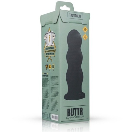 Wtyczka analna Plug-Tactical III XXL żebrowana z przyssawką, 24,9 cm - 4
