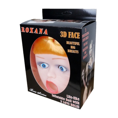 Lalka erotyczna ROXANA 3D nadmuchiwana, 165 cm, pozycja stojąca, 3 kanały użytkowe - 1