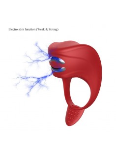 Pierścień z wibracjami USB 7 Funkcji + Elektorstymulacja - Pierścienie erekcyjne wibrujące - 1
