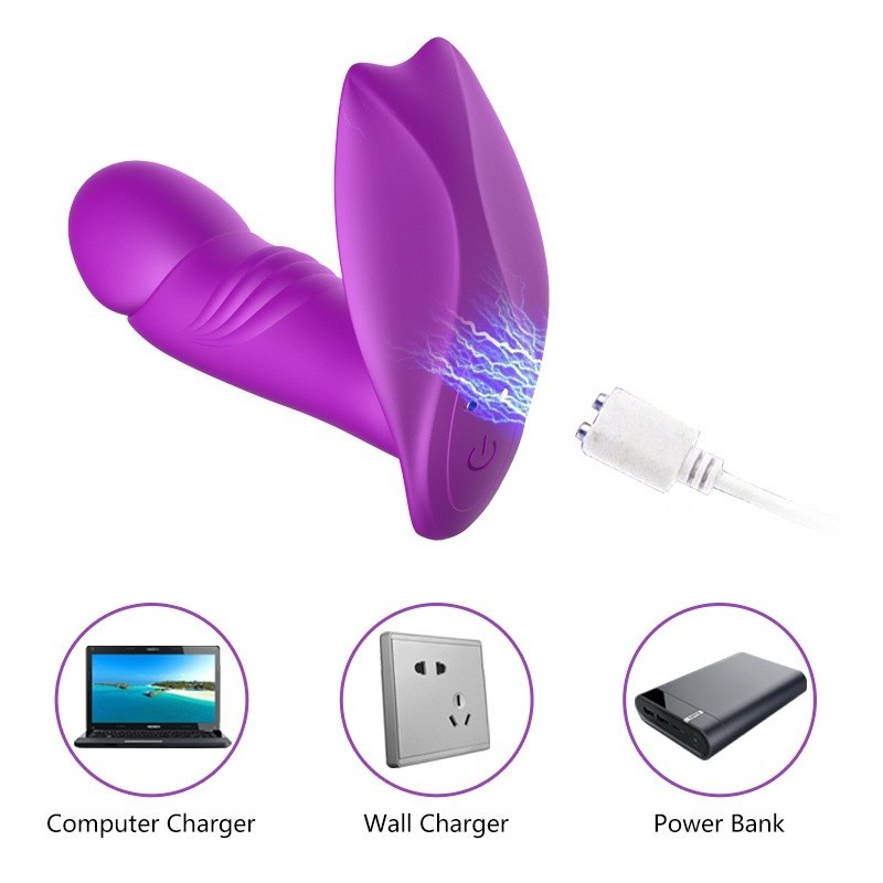 Stymulator łechtaczki i punktu G B-Series Silicone Panty Vibrator - 7 trybów wibracji, 7 trybów pulsacji, ogrzewanie - 6