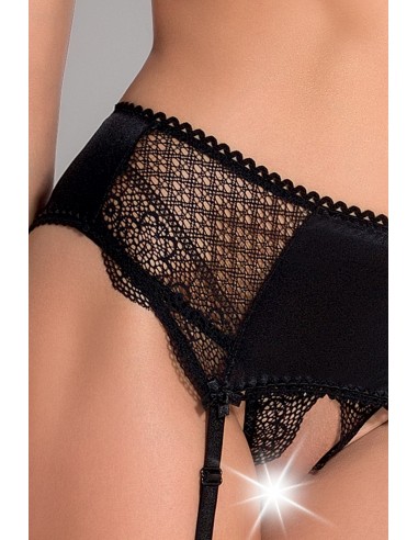 Komplet bielizny Clarisse Set With Open Bra Black S/M - Casmir - Komplety bielizny erotycznej - 3