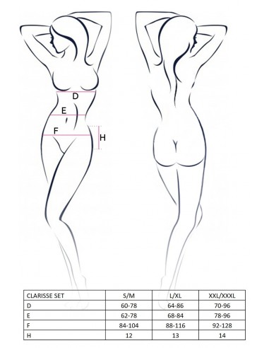 Komplet bielizny Clarisse Set With Open Bra Black S/M - Casmir - Komplety bielizny erotycznej - 4