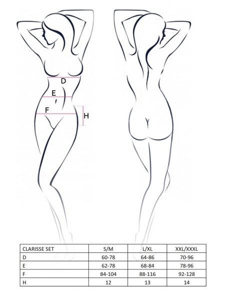 Komplet bielizny Clarisse Set With Open Bra Black S/M - Casmir - Komplety bielizny erotycznej - 4