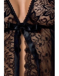 Przewiewny szlafrok i Stringi Jessie Peignoir Black S/M - Casmir - Szlafroki, kimona - 1 2