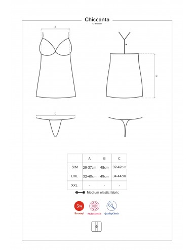 Bielizna Nocna Chiccanta Koszulka I Stringi Czarna L/Xl - Koszule nocne - 7
