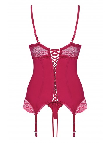 Zestaw Rosalyne Gorset I Stringi Czerwony - Komplety bielizny erotycznej - 5