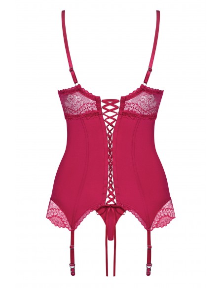 Zestaw Rosalyne Gorset I Stringi Czerwony - Komplety bielizny erotycznej - 5