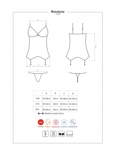 Zestaw Rosalyne Gorset I Stringi Czerwony - Komplety bielizny erotycznej - 6