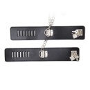 Chain Hogtie - Zestaw kajdanek z obrożą BDSM, czarny, łańcuch 80 cm - 4